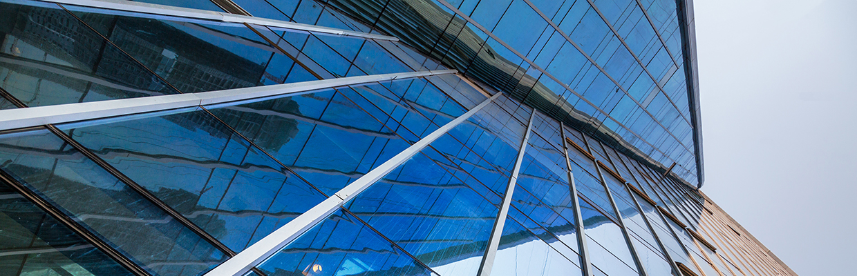 Detail shot of modern architecture hotel facade