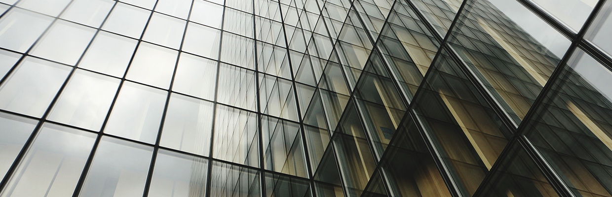 Glass facade of a modern building