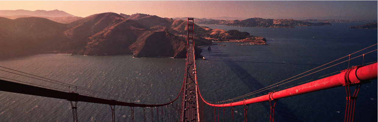 Golden gate bridge from above