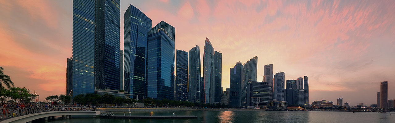 Marina Bay Financial Centre city skyline