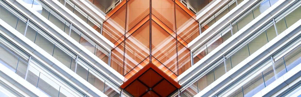 Looking up view of a building