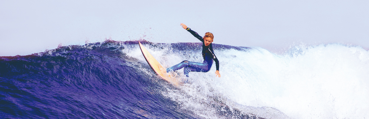 Woman surfing